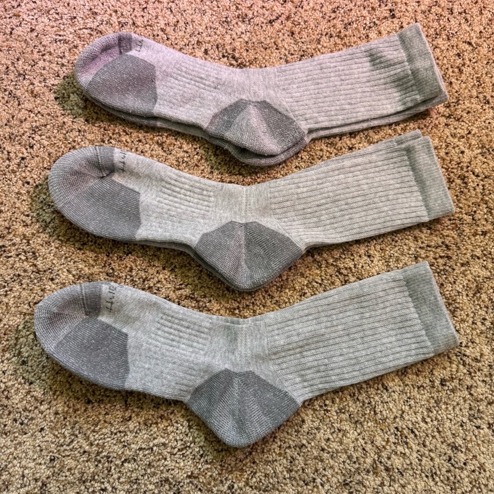 Men's Carhartt Midweight Grey Crew Socks - Cushioned Comfort (3 Pack)